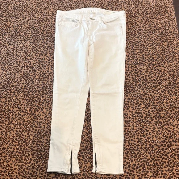 Rag & Bone White Skinny Jeans with Ankle Zippers - Picture 2 of 12